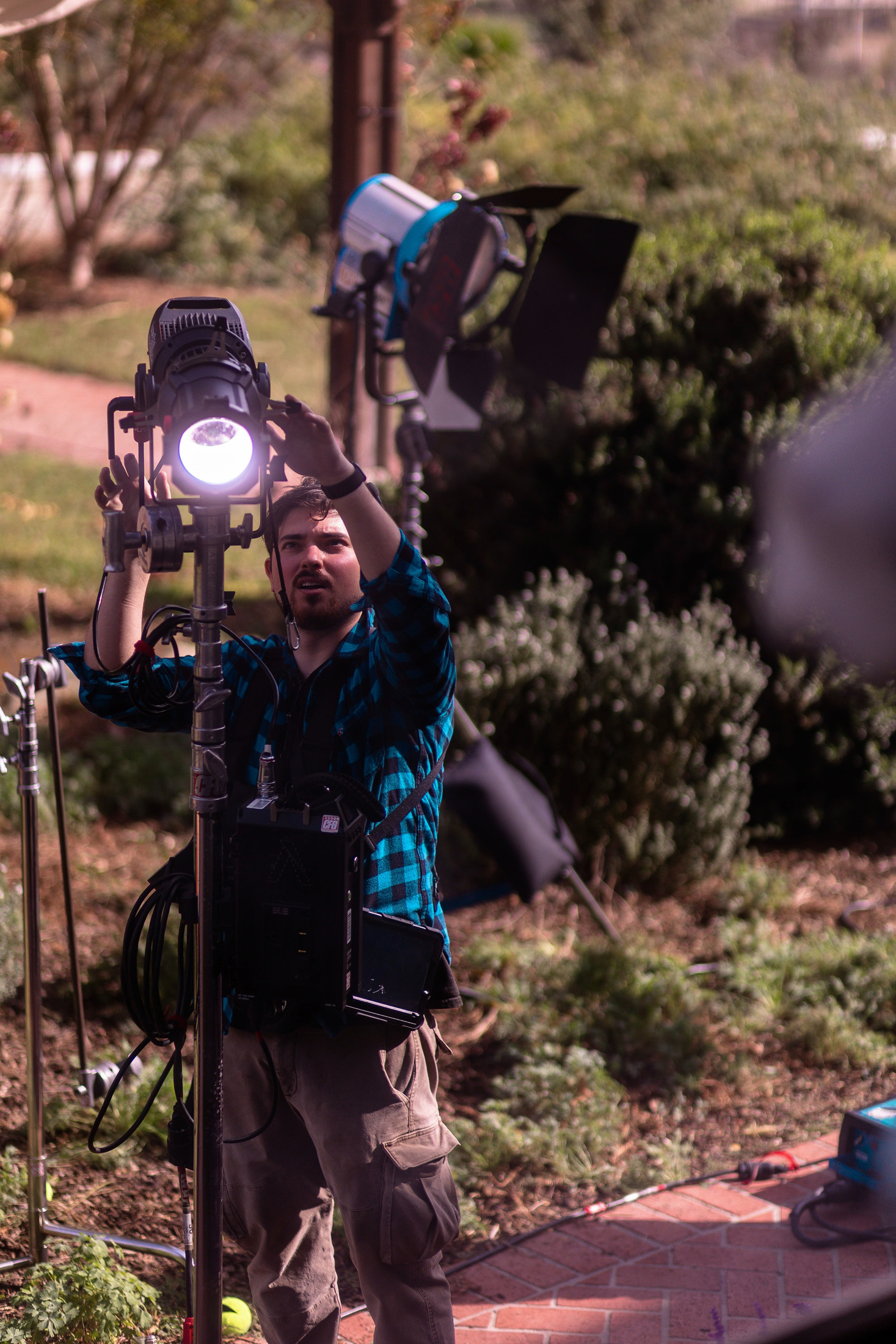 Nick Azzaro on set