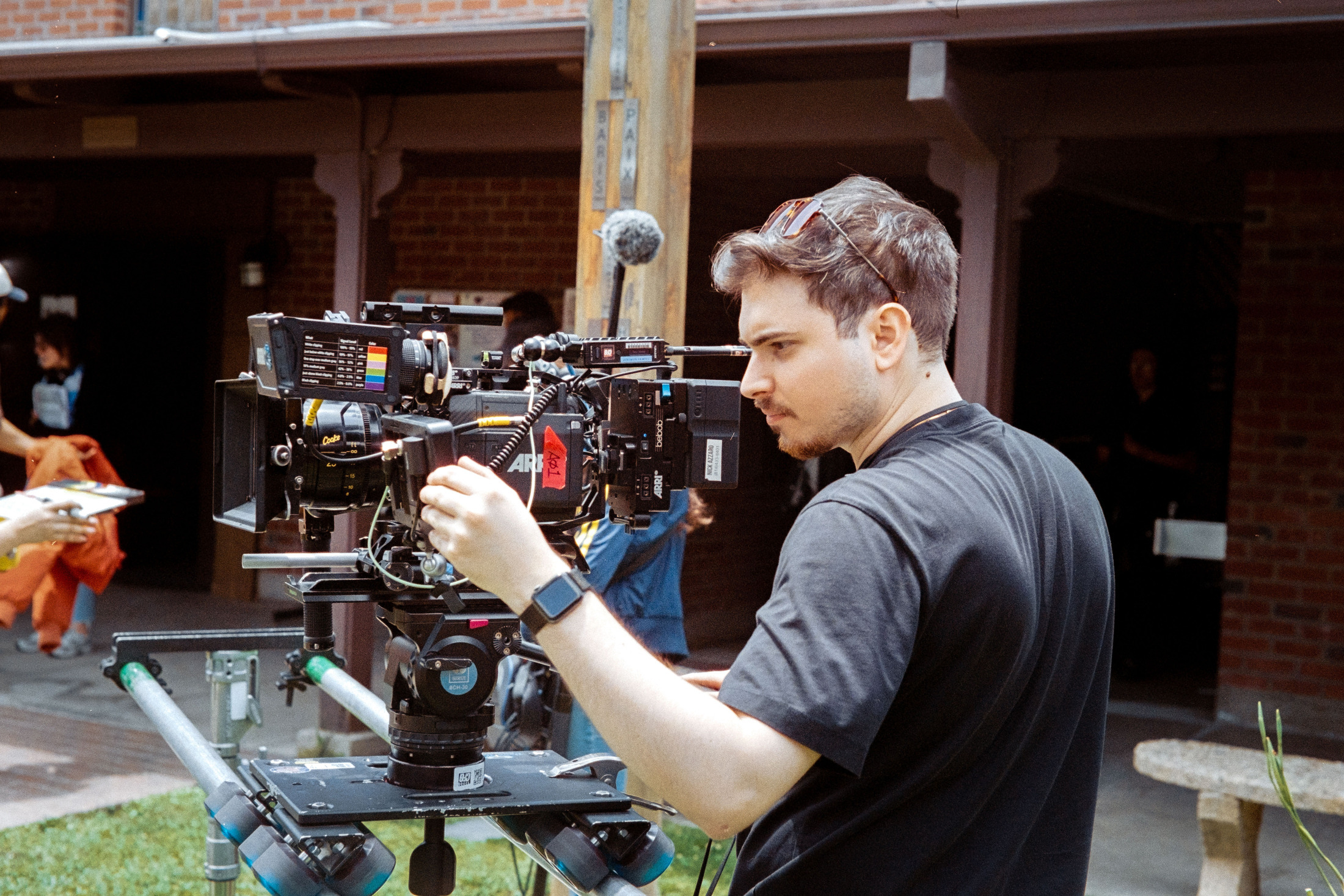 Nick Azzaro on set